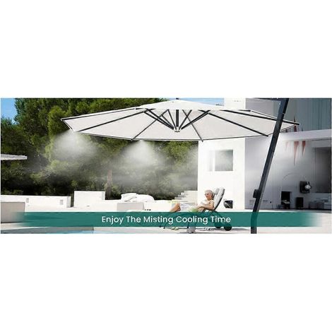 Ensemble de jardin avec système de brumisation basse pression et robinet de 6 m pour rafraîchir une cour. (1/5)