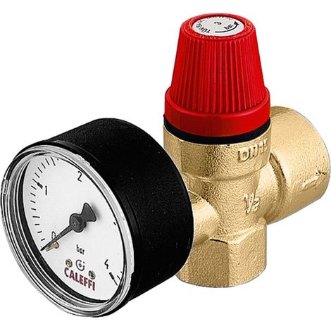 Caleffi Sicherheitsventil Membransicherheitsventil Heizung mit Manometer 3 bar 1/2'' 532143 (1/3)