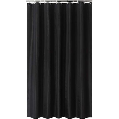 Fodera per tenda da doccia, colore nero con motivo a parete, impermeabile, con ganci per appendere (200  200 cm).
