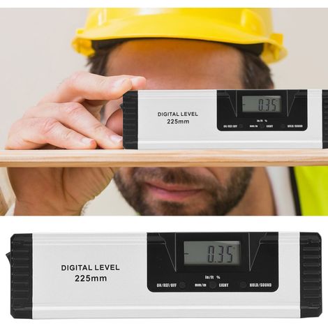 Niveau numérique 225 mm, règle horizontale de haute précision en alliage d'aluminium avec aimantation (sans laser). (1/5)