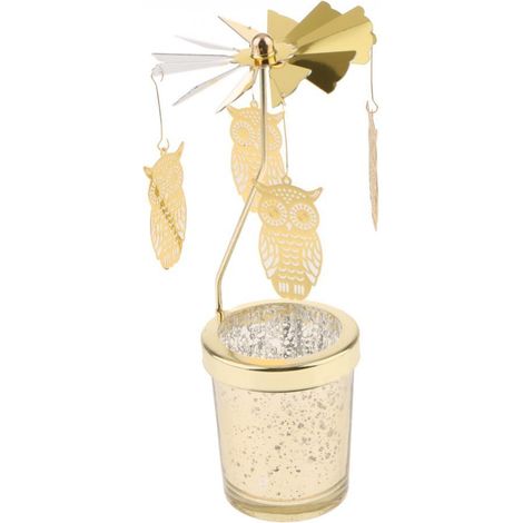 Romantique Tournant Bougeoir Stand Photophore Bougeoir Hibou (1/5)
