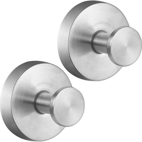 Set di 4 ganci a ventosa senza foratura, in acciaio inox, impermeabili e riutilizzabili, per bagno, piastrelle, asciugamani da doccia (argento, set da 4)