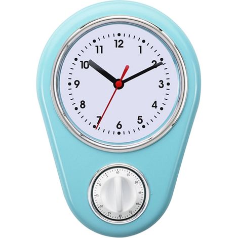 Temporizador de cocina de 9 pulgadas, reloj de pared - Azul