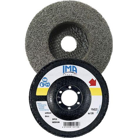 DISCO COMPRESSO PER SATINATURA E LUCIDATURA FERRO ACCIAIO MEDIO Ø115×22,23mm IMA (1/3)