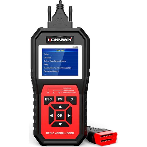 KONNWEI KW460 Kfz-Tester, kompatibel mit Mercedes-Benz OBD II + EOBD Diagnosescanner