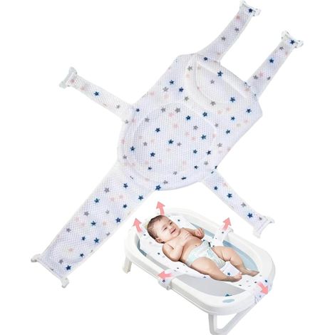 Siège de Bain Bébé - 1 Unité - Mousse Souple - Support Antidérapant Universel - Baignoire Enfant - Bleu (1/5)
