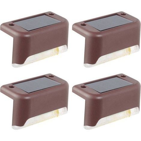 4 Pièces Éclairage Solaire Extérieur pour Escaliers Lumière LED Étanche Décoration Jardin Mur Clôture Rampe Idéal Chemin Maison - KZQ (1/5)