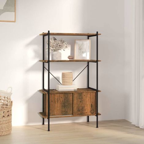 vidaXL Étagère à 4 niveaux armoire 80x40x130cm Acier bois d'ingénierie (1/5)