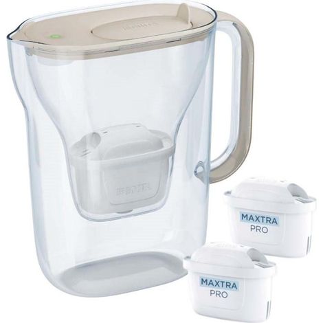 Carafe filtrante Brita Style Essential + 2 cartouches MaxtraPro PP (2,4 l sable) (1/4)