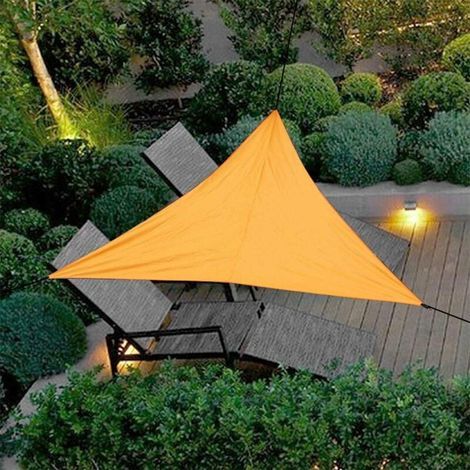 Vela ombreggiante, telo ombreggiante, vela triangolare, tendalino, tessuto impermeabile, protezione UV, resistente e traspirante, per giardino, terrazzo, balcone (arancione, 4 x 4 x 4 m) (1/4)