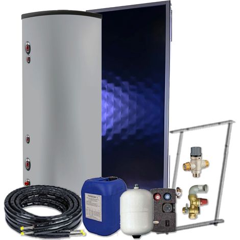 Kit chauffe-eau solaire 200L – Ballon en acier inox AISI 316 – Isolation polyuréthane – Panneau thermique certifié Solar Keymark
