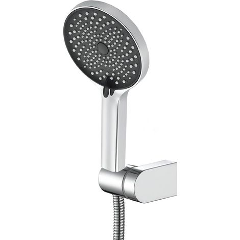 Großer 130-mm-Handbrausekopf. Mit 3 Strahlarten. Schlauch und Halterung inklusive. (1/5)