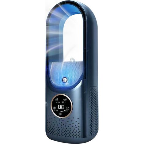 Ventilateur sans Ventilateur USB Portable Fonction Climatiseur avec 6 Vitesses et Timer + Spray Humidification pour Bureau ou Maison (1/4)