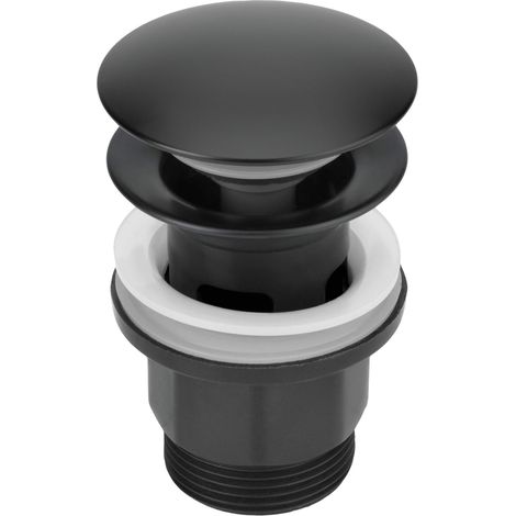 Tappo per lavabo o bidet - Con troppopieno nero NHC N10P (1/2)