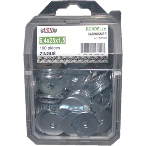 Rondelle plate carrossier Zingué Coque de 10 pièces - 16 mm - BIVI