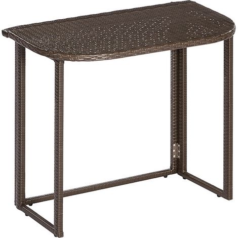 Klappentisch 90x50 cm braun Stahl/Kunststoffgeflecht