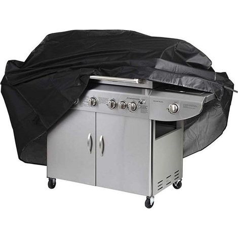 Housse de barbecue, bâche de protection anti-humidité avec sac de rangement, noire (145 x 61 x 117 cm) (1/5)