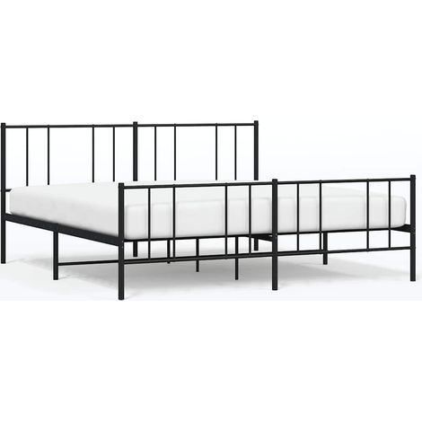 Maison Exclusive - Giroletto con Testiera e Pediera Metallo Nero 183x213 cm (1/5)