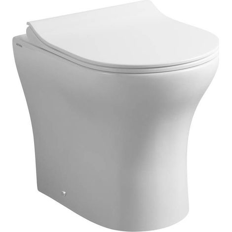 WC con Sedile Soft Close PRATICA - Ceramica - Colore Bianco - Installazione a Terra - Forme Arrotondate (1/2)