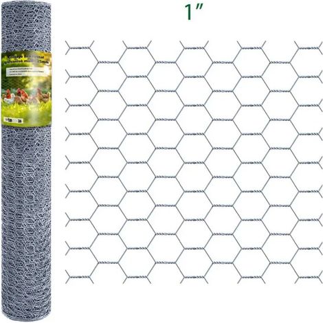 Grillage Hexagonal Galvanisé - Maille 25 mm - Hauteur 1,5 m - Rouleau 10 m (1/4)