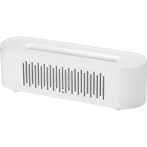 Diffuseur d'arômes portable USB avec humidificateur, flamme simulée, veilleuse colorée, fonctionnement silencieux, minuterie et protection contre l'eau (blanc) (1/5)