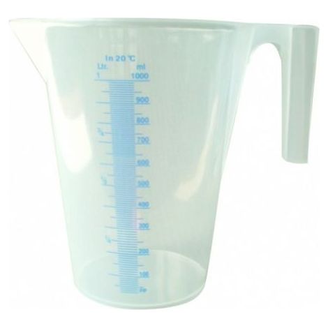 Pichet doseur gradué 2L – Plastique translucide semi-souple – Bec verseur étroit pour écoulement précis – Poignée moulée (1/2)