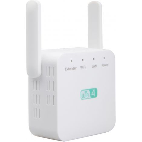 Répéteur WiFi 300 Mbps 2,4 Go, 1 port réseau RJ45, amplificateur de signal Internet sans fil, Blanc (1/5)