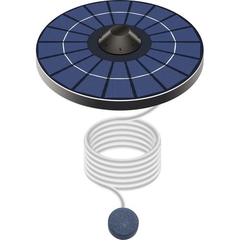 Aeratore per laghetto ad energia solare, pompa ad aria galleggiante, arricchimento di ossigeno per il laghetto, funzionamento silenzioso, 185 x 185 x 6 cm, nero (1/5)