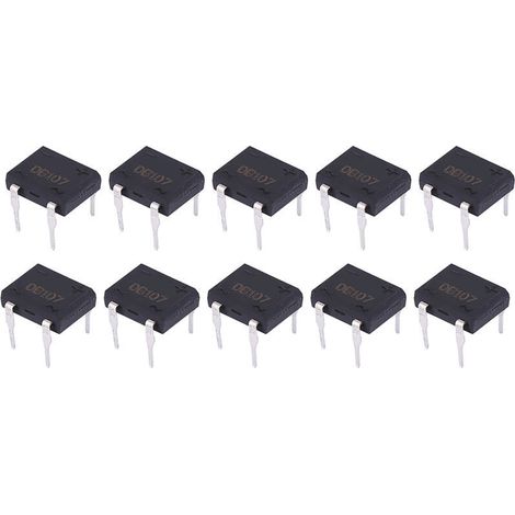 Redredeur de Pont 10 Pièces, Redredeur de Pont 1A 1000V 4 Broches pour Électronique Industrielle (10 vendu). (1/4)