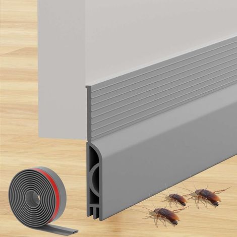 100cm Insulated Door Bottom, Self-Adhesive Door Draught Excluder, Cold-Proof Silicone Door Bottom Insulation for Front Door, Interior Door (100 x 5cm, Grey) (1/5)