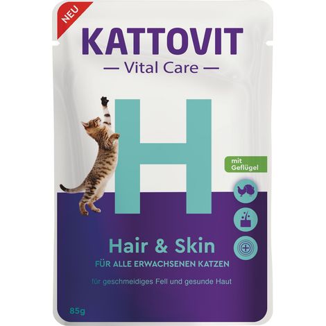 Kattovit VitalCare 85g-Beutel - Hair&Skin - Geflügel 85g