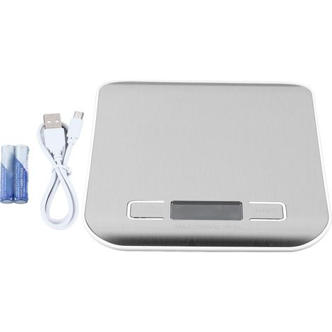 Multifunktionale digitale Küchenwaage, 10 kg, 1 g Genauigkeit, Edelstahl, elektrische Lebensmittelwaage