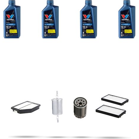 Kit tagliando 4 FILTRI e 4L OLIO compatibile con Chevrolet Rezzo 1.8 72Kw dal 2000 (1/5)