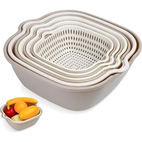 Multifunktionales Küchensieb-Set – 8-teilig – 2-in-1-Abtropfsieb (1/5)