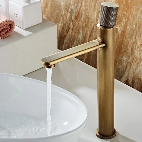 Robinet de lavabo de salle de bain, mitigeur en laiton bronze antique, cuivre massif, style européen de luxe, robinet d'évier de cuisine, robinet de 33,5 cm (1/3)