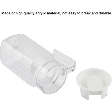 500-ml-Saftflasche aus durchsichtigem, gestreiftem Acryl, Eiswasserkrug mit Deckel für Bar und Zuhause (1/5)