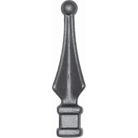 Pointe de lance à base carrée et finition boule - H160mm L38mm base largeur 32mm - Fer forgé - À souder - DECO FER FORGE