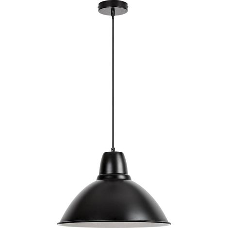 Lampe suspendue wilbour métal noir blanc e27 1 x max.60w h: 120cm Ø36 cm dimmable (1/5)