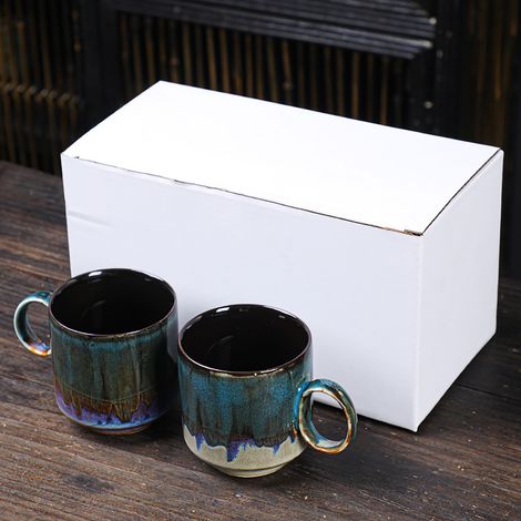 Mug à café en céramique émaillée, grande capacité et grande anse, idéal pour la maison ou le bureau. (1/5)