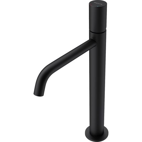 Sogood Robinet mitigeur noir mat design minimaliste 34,2 cm robinet de salle bains pour lavabo et vasques (1/5)