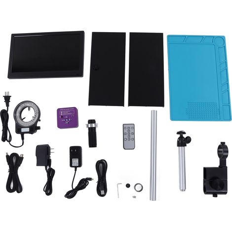 Microscope numérique industriel 51MP 1080P 60FPS avec écran LCD 11,6 pouces, grossissement 150X, monture C, caméra USB, alimentation AC100-240V (prise US) (1/5)