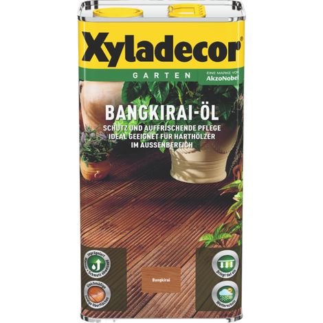 Xyladecor Bangkirai-Öl, Geruchsmildes Pflegeöl zum Schutz und Auffrischung von Bangkirai-Holz im Außenbereich, 5 l