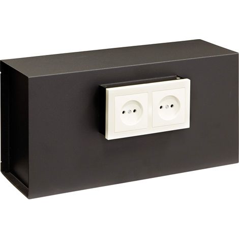 Coffre-fort invisible prise de courant Coffre fort secret à cacher derrière 2 prises electriques murales Boite de rangement camouflée objets de valeur 20x40x13 cm 9L (1/5)