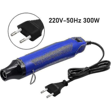 Pistolet thermique électrique 220 V pour bricolage, 300 W, avec support pour plastique rétractable et gaufrage (bleu). (1/5)