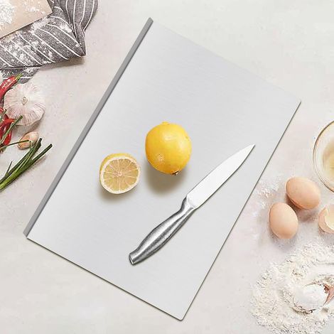 70 x 75cm Edelstahl Schneidebrett Arbeitsplatte Küche Küchenbrett Schneidematten, Rutschfeste Edelstahlplatte mit Kante für Kneten von Pizza, Brot, Kuchen (1/5)