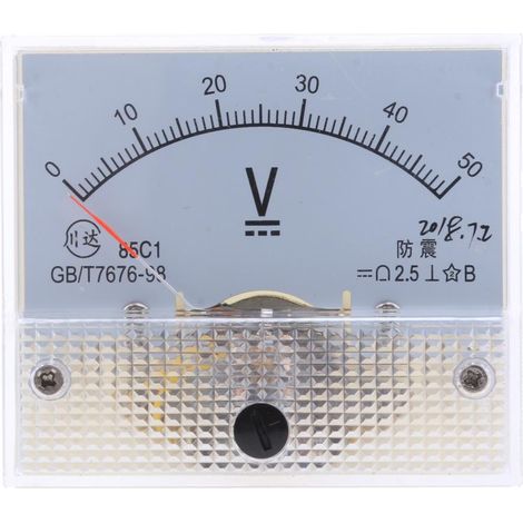 85c1 dc rectangle ampèremètre ampèremètre testeur analogique panneau voltmètre 0-50 v (1/5)