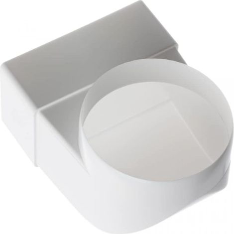 Coude 90° Adaptateur Tube Rond Rectangulaire - PVC ABS - 100 mm Entrée - 110x55 mm Sortie - Ventilation - 1 Pièce (1/5)