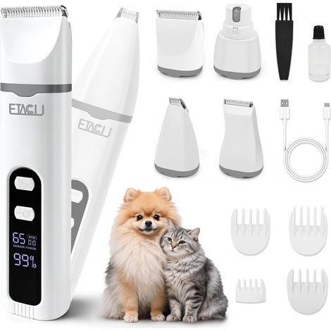 Tondeuse pour chien sans fil 4 en 1 silencieuse pour chiens et chats (1/5)