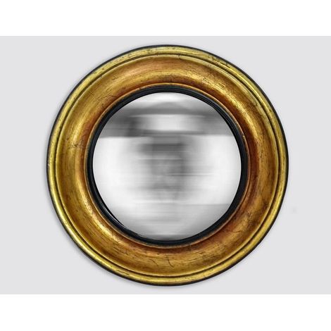 Miroir rond convexe patiné 26x26cm (1/2)
