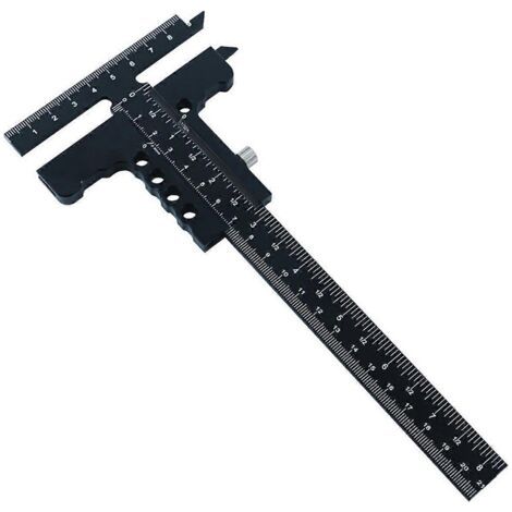 Règle en T à curseur métallique, outil de traçage pour mesure d'angle précise B-- (1/5)